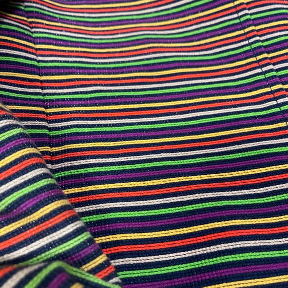 Talbots Retro Striped Metallic Thread Mandarin Collar Jacket – Size 8 - Picture 2 of 7